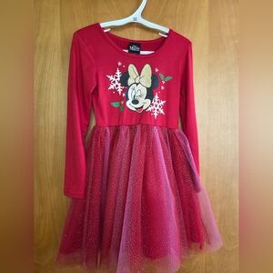 Girls Minnie Mouse Holiday Themed Dress XS (4/5)